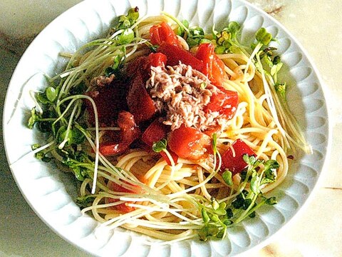 夏にも冬にも！さっぱり系！トマトの冷やしパスタ♪